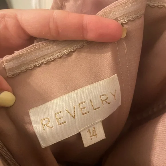 Revelry Pink Pleated Sweetheart Neckline bridesmaids dress size 14 - Picture 5 of 5